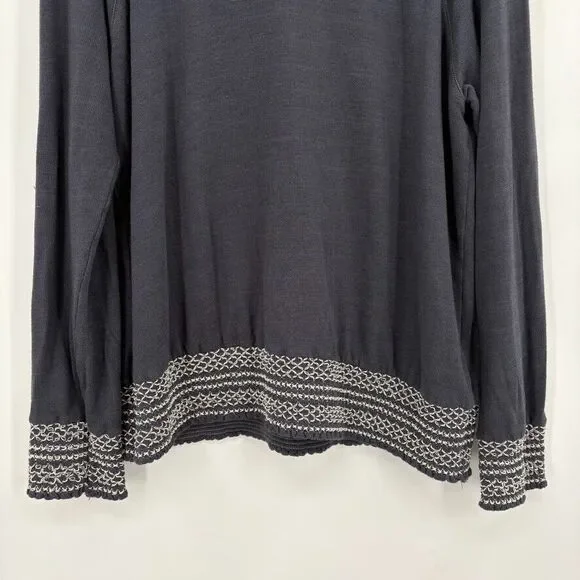 Anthropologie Monrow Smocked Raglan Sweatshirt, Medium, Loungewear Comfort USA - Picture 6 of 11